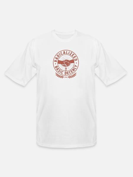 Radicalized Basic Decency Emblem - Men's Tall T-Shirt - white