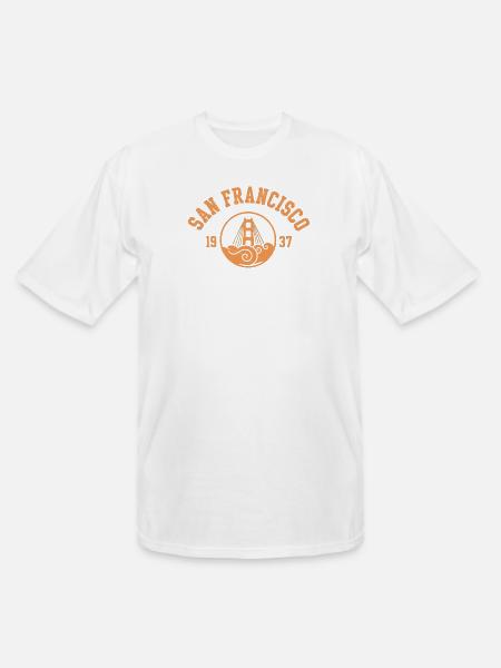 Golden Gate Bridge Emblem - Men's Tall T-Shirt - white