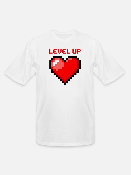 Level Up Pixel Heart - Men's Tall T-Shirt - white