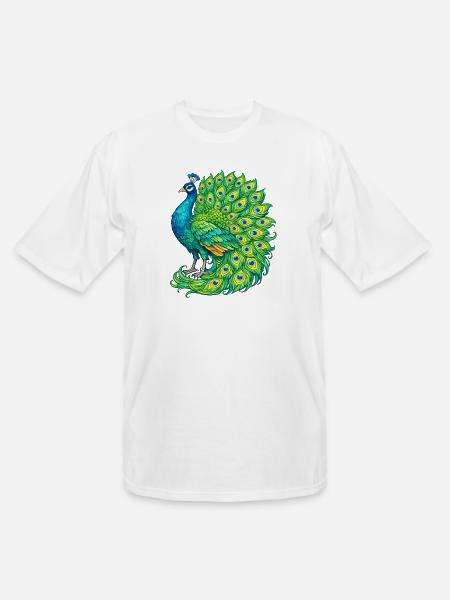Vivid Peacock Cascade - Men's Tall T-Shirt - white
