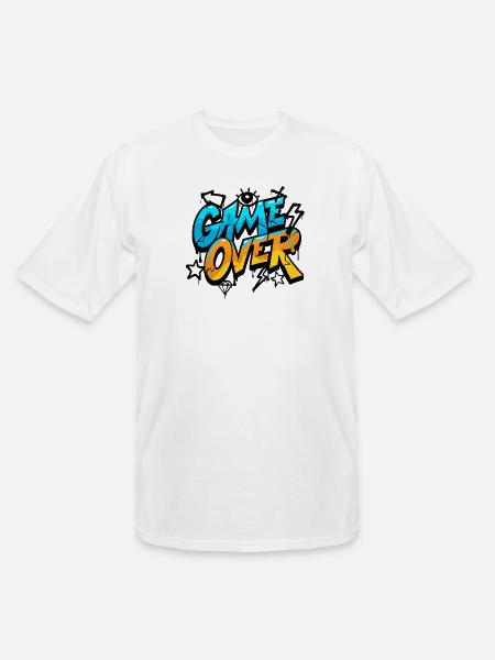 Game Over Neon Splash - Men's Tall T-Shirt - white