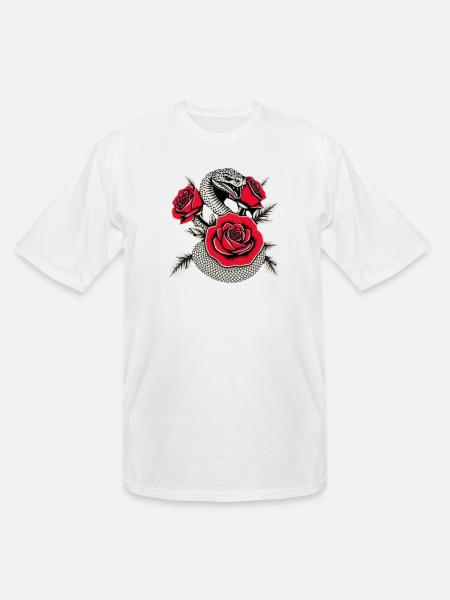 Serpent & Rose Noir - Men's Tall T-Shirt - white