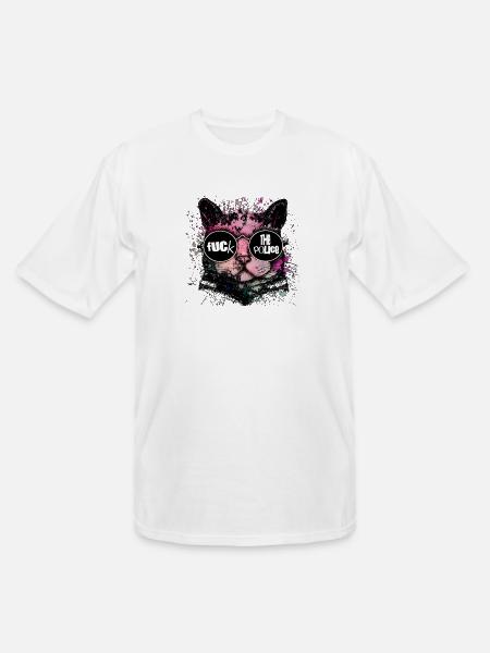 Rebel Cat Neon Splash Glasses - Men's Tall T-Shirt - white