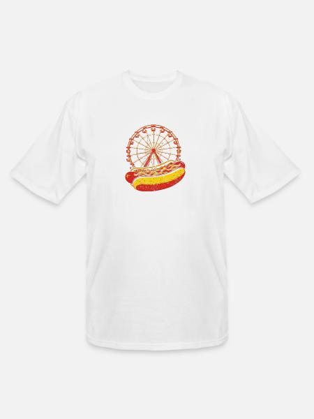 Neon Carnival Hotdog & Ferris Wheel - Men's Tall T-Shirt - white