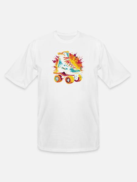 Roller Skates Splotch - Men's Tall T-Shirt - white