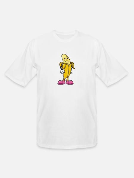 Banana Mascot in Pink Sneakers - Men's Tall T-Shirt - white