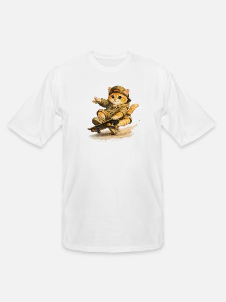 Skate Kitten on Board - Men's Tall T-Shirt - white