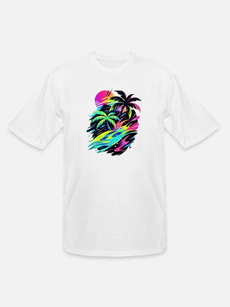 Neon Tropic Sunset Splash - Men's Tall T-Shirt - white