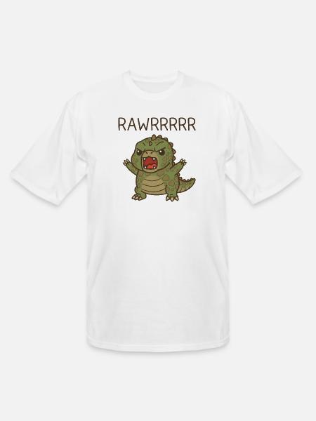 T Rex Funny Dinosaur Cartoon - Men's Tall T-Shirt - white