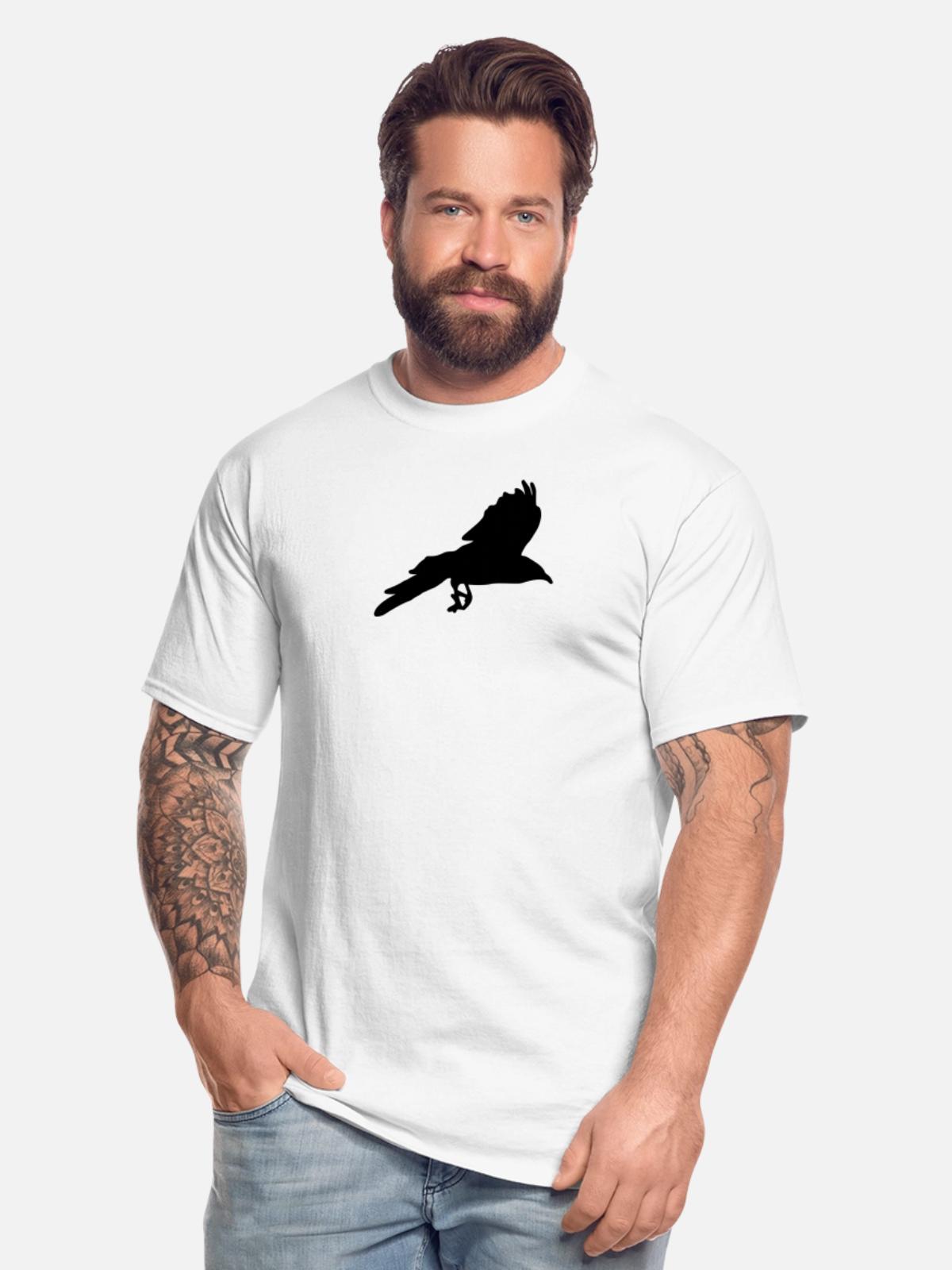 Raven, Crow - Men's Tall T-Shirt - white - Front - Brady (186cm)