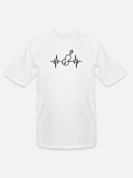 Violin ECG Heartline - Men's Tall T-Shirt - white