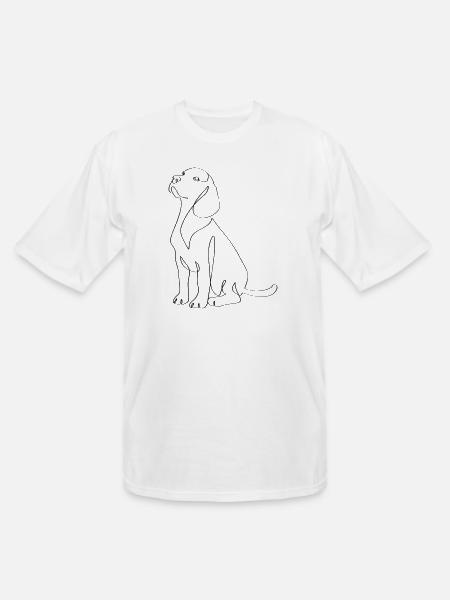 Sleek Dog Line Art Silhouette - Men's Tall T-Shirt - white