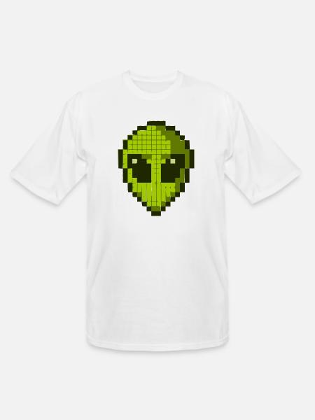 Green Alien Face - Men's Tall T-Shirt - white