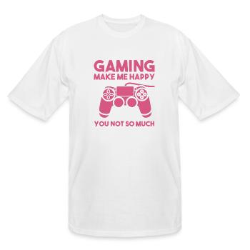 Gaming make me happy you not so much Red - Men's Tall T-Shirt - white - Front - Brady (186cm)