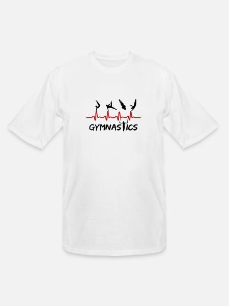 Men's Gymnastics Heartbeat, Gymnast ECG - Men's Tall T-Shirt - white