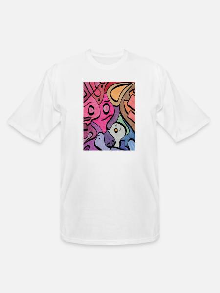 Kaleidoscopic Faces Graffiti - Men's Tall T-Shirt - white