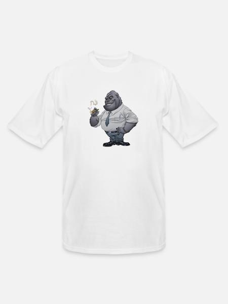 Cigar Smoking Gorilla - Men's Tall T-Shirt - white