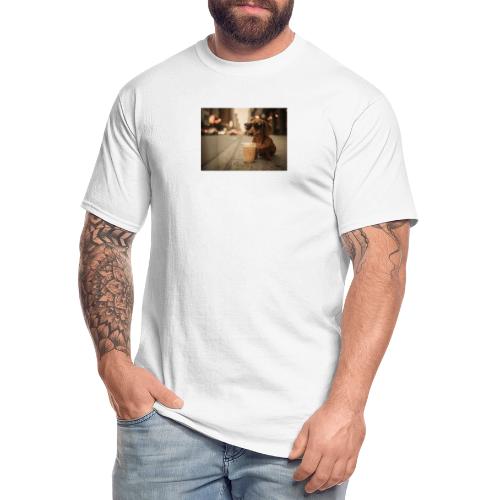 Funny Dachshund Iced Coffee Lover Tee - Men's Tall T-Shirt