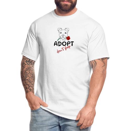 Retro Adopt Dont Shop Cute Puppy Rose Tee - Men's Tall T-Shirt