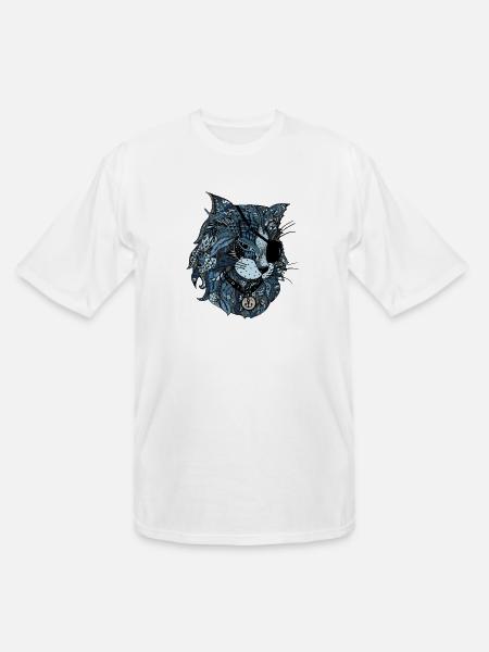 blue cat - Men's Tall T-Shirt - white