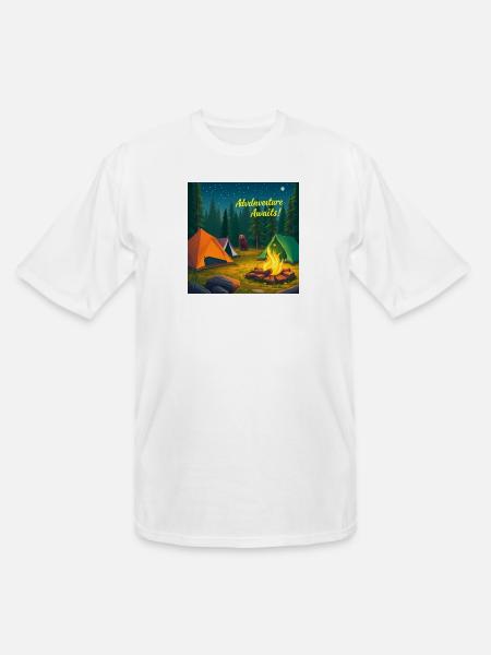 Campfire Adventure Night Scene - Men's Tall T-Shirt - white