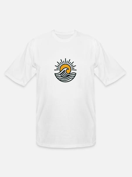 Sunrise Wave Emblem - Men's Tall T-Shirt - white