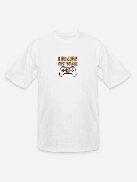 I Pause My Game - Men's Tall T-Shirt - white