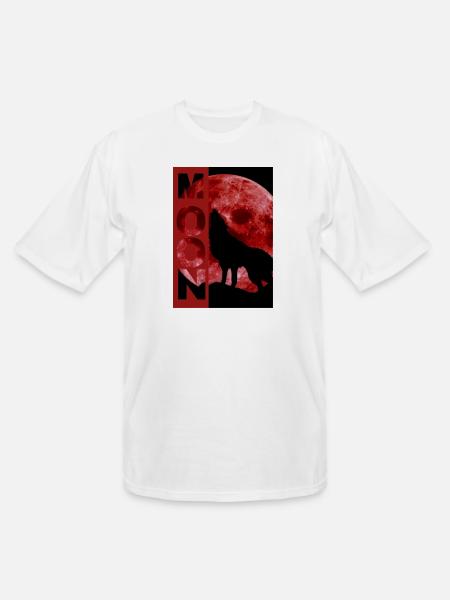 Moonlit Wolf Howl Silhouette - Men's Tall T-Shirt - white