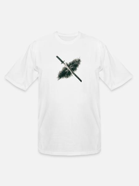 Charcoal Drawing Of Katana - Men's Tall T-Shirt - white