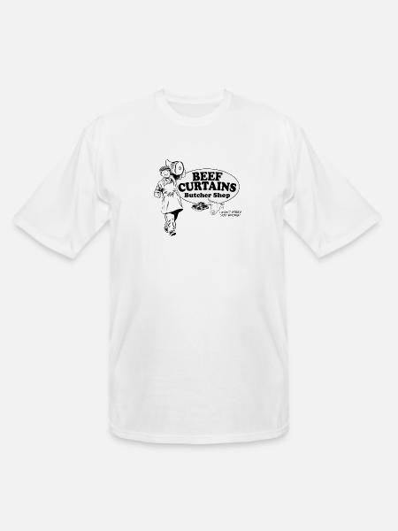 Beef Curtains Butcher Shop - Men's Tall T-Shirt - white