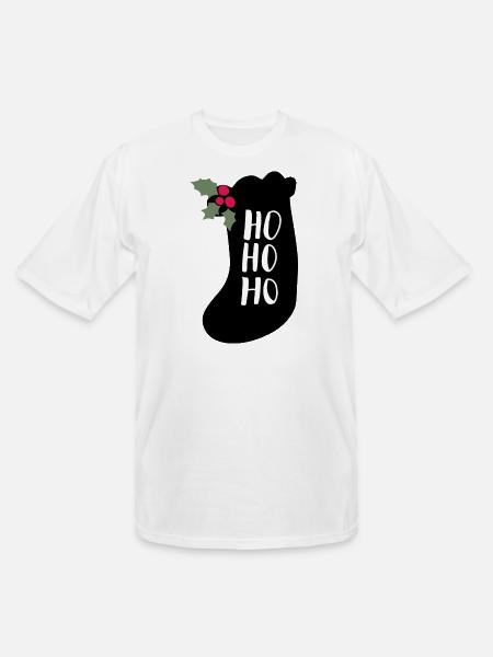 HOHOHO gift sock silhouette christmas - Men's Tall T-Shirt - white