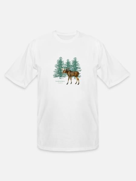 Fairban Alaa Moose Trees-Look - Men's Tall T-Shirt - white
