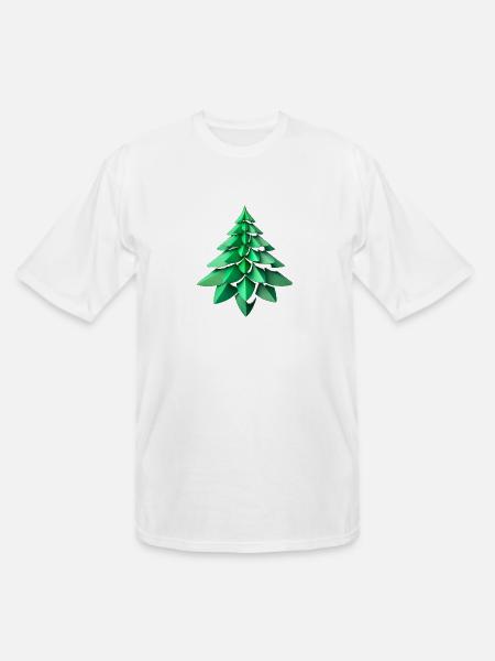 fractal green tree6 - Men's Tall T-Shirt - white