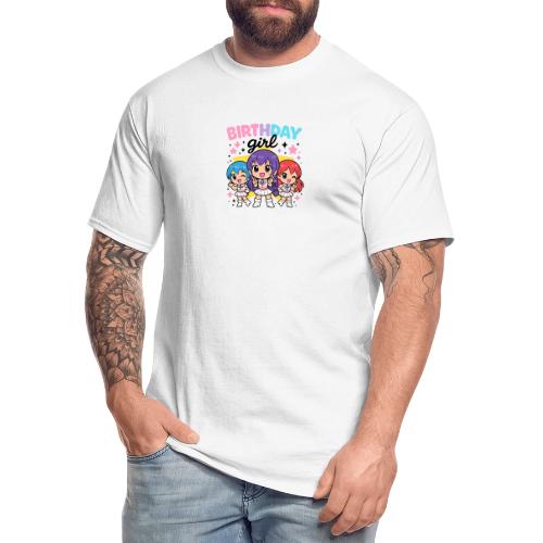 Cute Chibi Birthday Idol Girls - Men's Tall T-Shirt