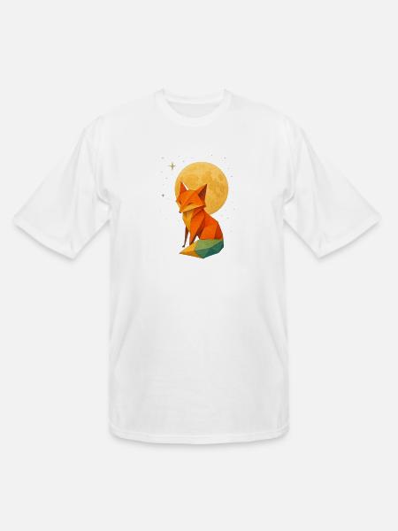 Low-Poly Fox Moonlit Night - Men's Tall T-Shirt - white