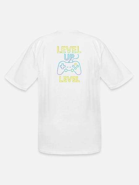 Neon Level Up Controller - Men's Tall T-Shirt - white