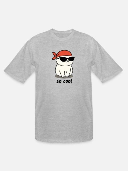 so cool cat - Men's Tall T-Shirt - heather gray