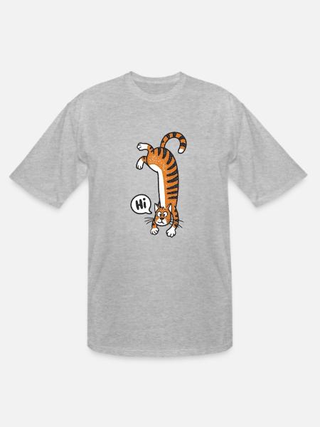 Funny Cat - Men's Tall T-Shirt - heather gray