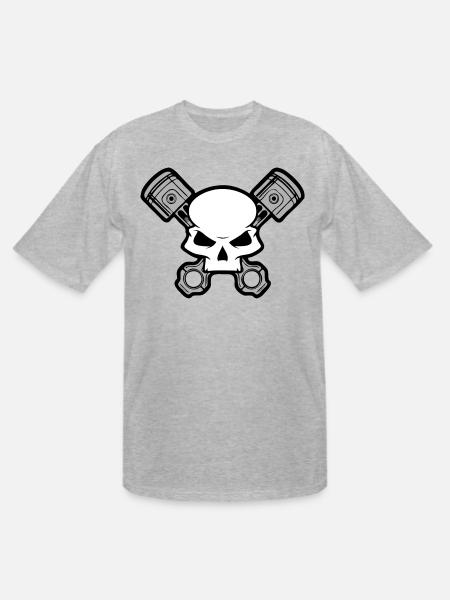 Skull and Pistons - Men's Tall T-Shirt - heather gray