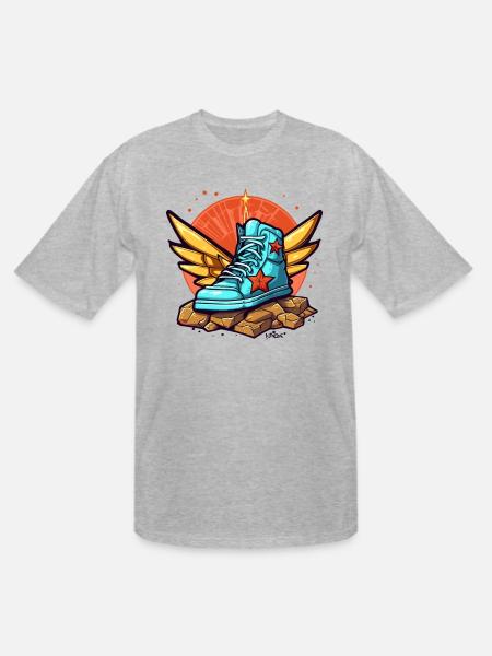 Sneaker Heaven with Wings - Men's Tall T-Shirt - heather gray