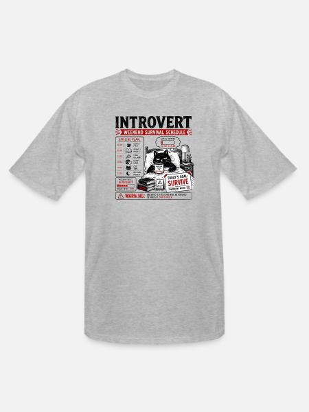 Introvert Weekend Survival Schedule - Men's Tall T-Shirt - heather gray