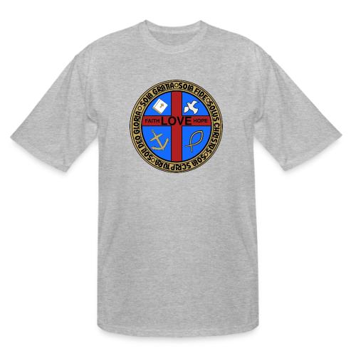 Five Solas Faith Hope Love Shirt–Christian Symbols - Men's Tall T-Shirt