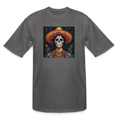 Charra Skull Art | Traditional Mexican Design - Men's Tall T-Shirt