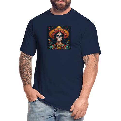 Charra Skull Art | Traditional Mexican Design - Men's Tall T-Shirt