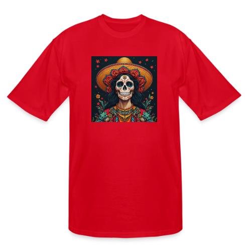 Charra Skull Art | Traditional Mexican Design - Men's Tall T-Shirt