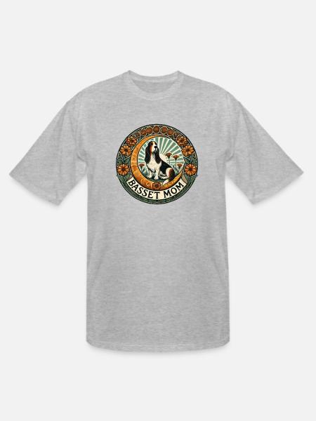 Basset Mom - Men's Tall T-Shirt - heather gray