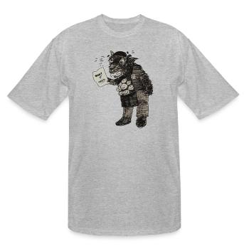 Surreal Wolf Boss Man – Dark Office Humor - Men's Tall T-Shirt - heather gray - Front