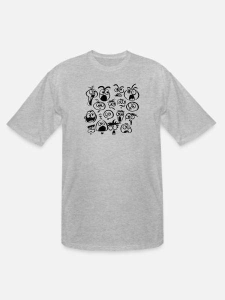 Funny Faces - Men's Tall T-Shirt - heather gray
