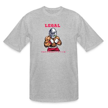 Legal Representative Boxing Gorilla – Power & Jus - Men's Tall T-Shirt - heather gray - Front