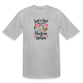 Just A Girl Who Loves Chickens Horse Lover Women - Men's Tall T-Shirt - heather gray - Front